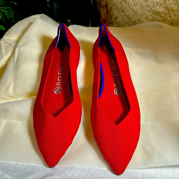 Rothy’s ballet flats shoes bright red textile 8.5 - Picture 3 of 10